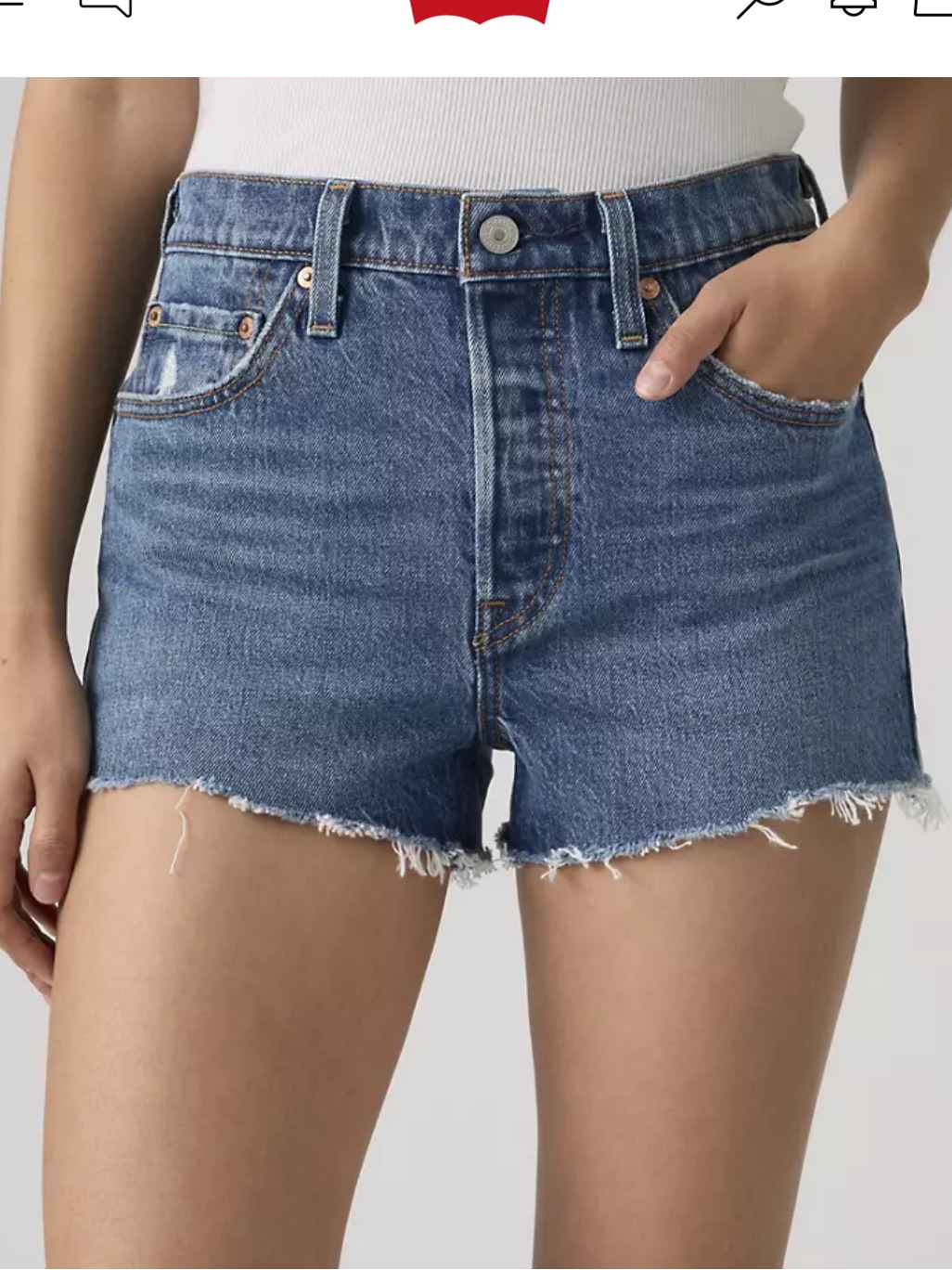 Levi’s Classic High-Rise Frayed Hem Denim Shorts - Blue